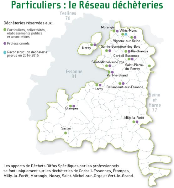 Decheteries carte reseau part 300